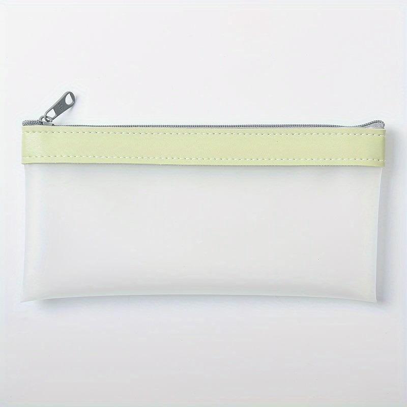 1pcs Pencil bag stationery storage bag student exam pencil bag simple Korean style large capacity transparent zipper pencil bag Office Supplies