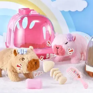 Electric  Walking Doll Toy With Sound Children's Electric Plush Dolls Toy Animal  Plush Figure Set Random Color
