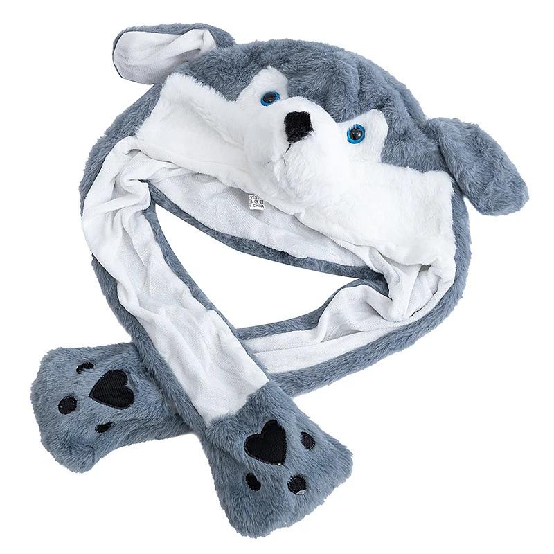 Hot Sale Unisex Funny Ear Hat Animal Style Couple Cute Ear Moving Up Cap Men Women Girls Rabbits Ears Plush Winter Lovely Hat ﻿