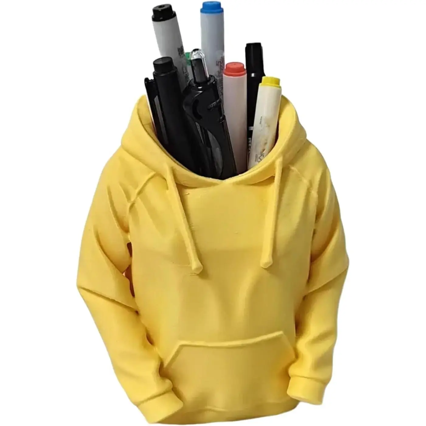 Unique Sweatshirt Pen Holder for Desk, 3D Printed Creative Pencil Holder Desk Organizers, Office Supplies Decorations Idea Gift for Men Women Kids(Yellow)