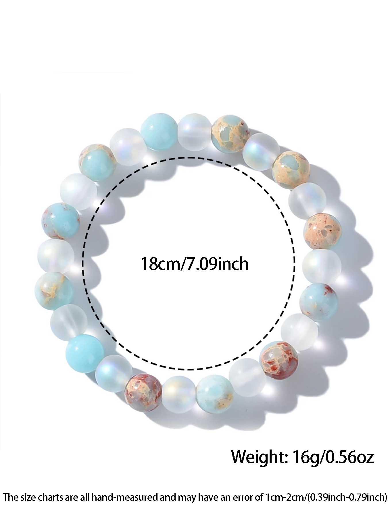 Bohemian Style Faux Shoushan Stone Beaded Elastic Bracelets, Vintage Colorful Handmade Couple Jewelry, Casual Natural Stone Accessories, Exquisite Bracelet, High Quality Bracelet