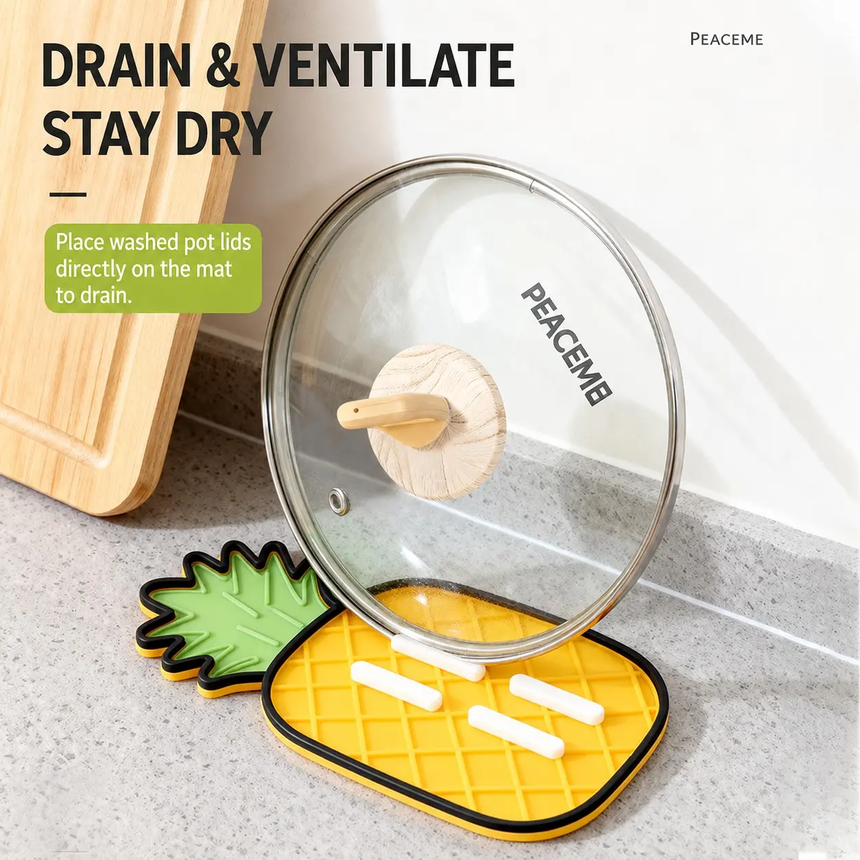 Non-Slip Multi-Functional Pot Lid Storage Pad, Water Drain Mat, Insulation Pad, Bowl Pad, Table Mat, Cutting Board Placement Pad