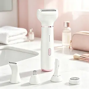 5-In-1 Multi-Function Electric Trimmer for Women and Girls, Type-C Rechargeable, Detachable Blades, Pain-Free Hair Removal, Travel-Friendly