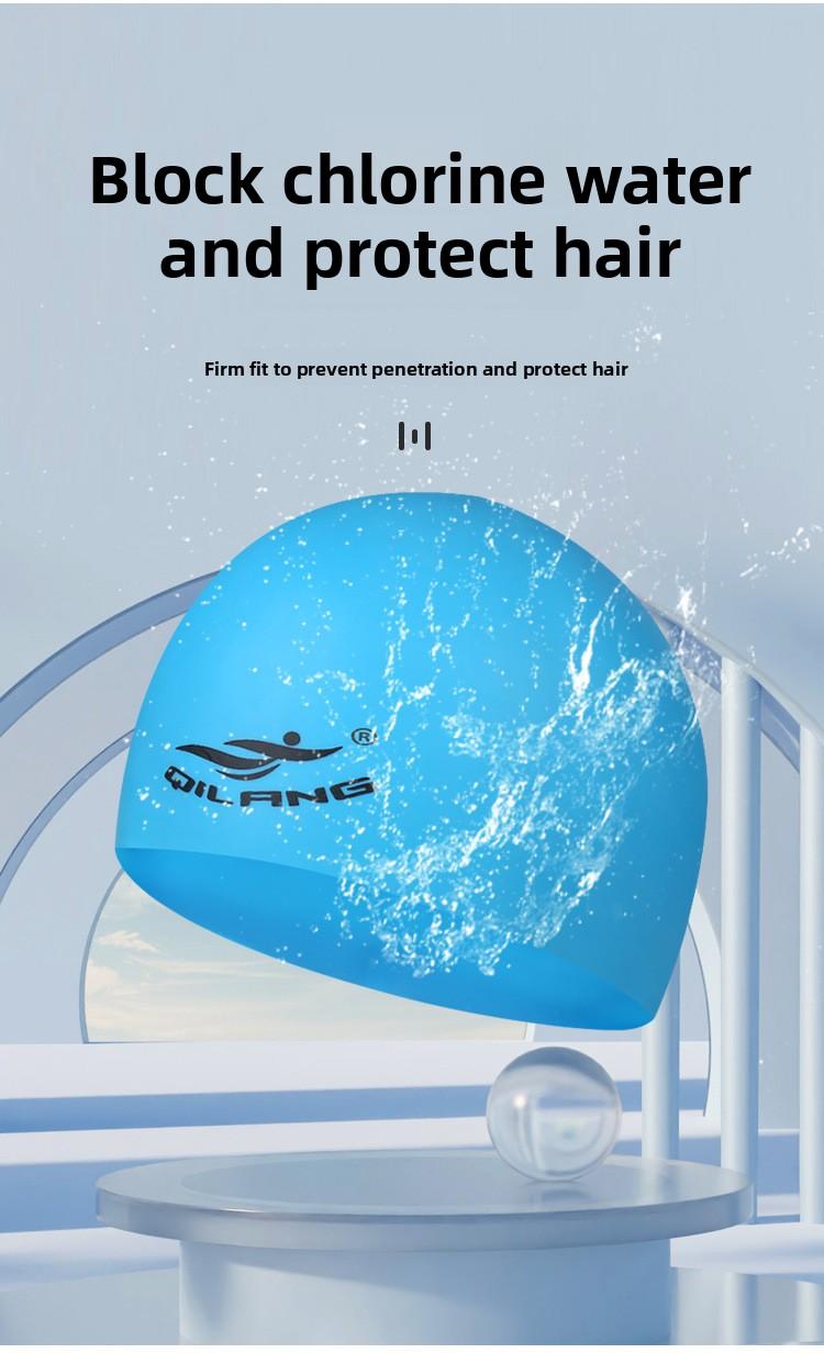 Silicone swimming cap Adult and child universal waterproof ear protection swimming cap