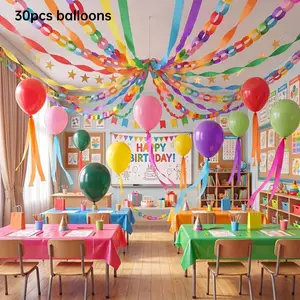Macaron Streamer Balloon Set with Polka Dot Balloons, Decor for Kids Birthday, Back to School & Classroom Backdrop