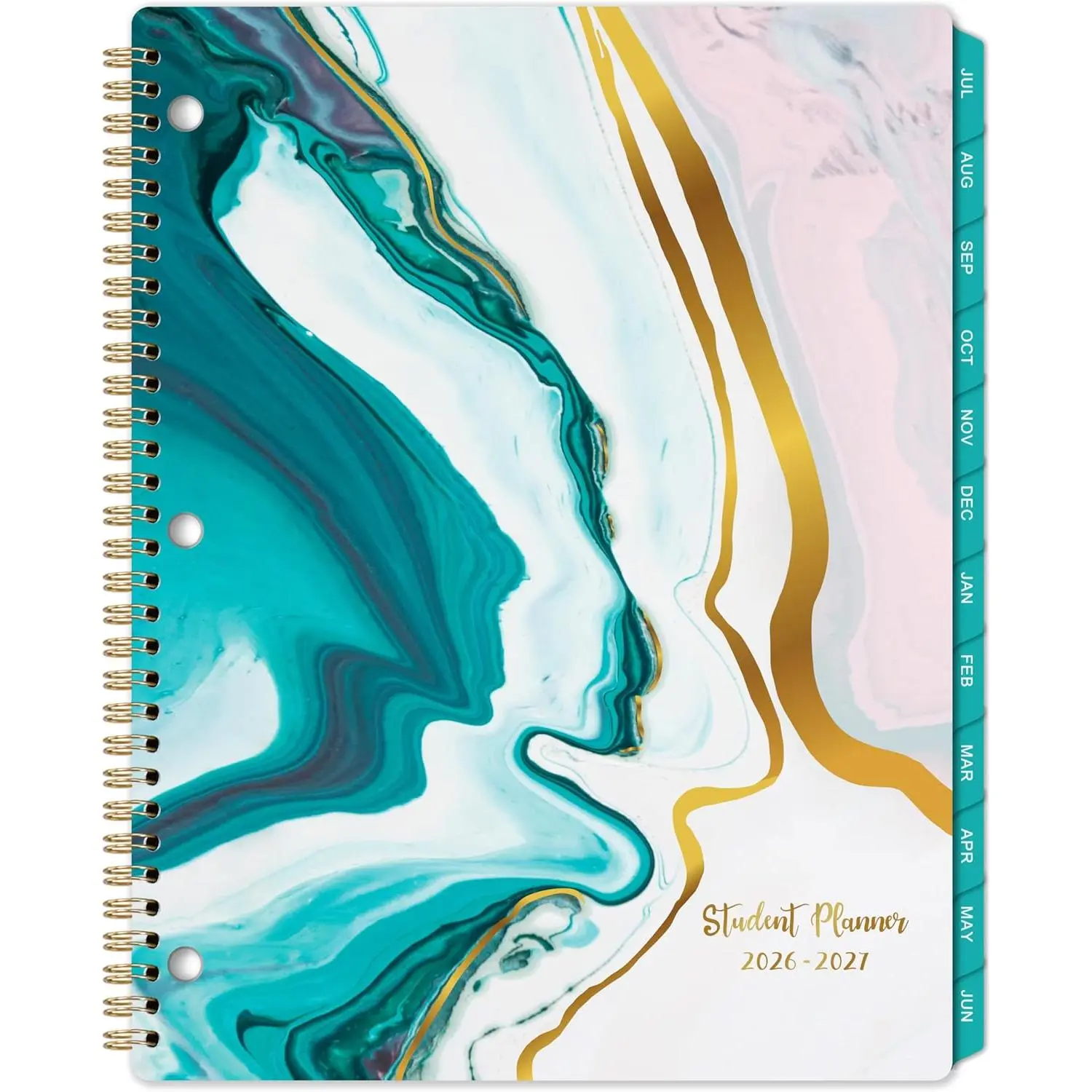 Student Planner 2026-2027 - School Planner 2026-2027 with Stickers, July 2026 - June 2027, 8.5" x 11", Academic Planner & Weekly Planners/Agenda, Thick Paper + Holidays + 3-Hole Punched + -Wire - Sea Blue