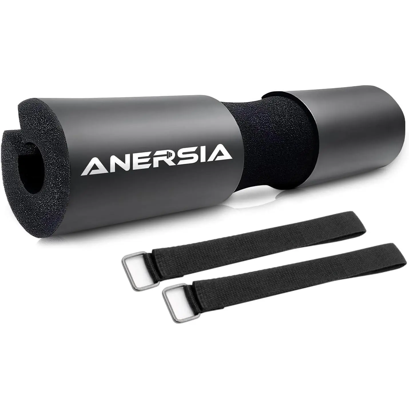 Barbell Pad for Squats & Hip Thrusts – 1.2” Extra-Thick High-Density Foam – Non-Slip Neck & Shoulder Support Cushion – Fits Olympic & Standard Bars – Quick On/Off Design + 2 Securing Straps
