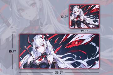 Redragon EISA P047 Anime Gaming Mouse Pad - Smooth Lycra Surface, Anti-Slip Rubber Base, Spill-Resistant, Durable 3mm Thick Design,Gaming accessories, Black