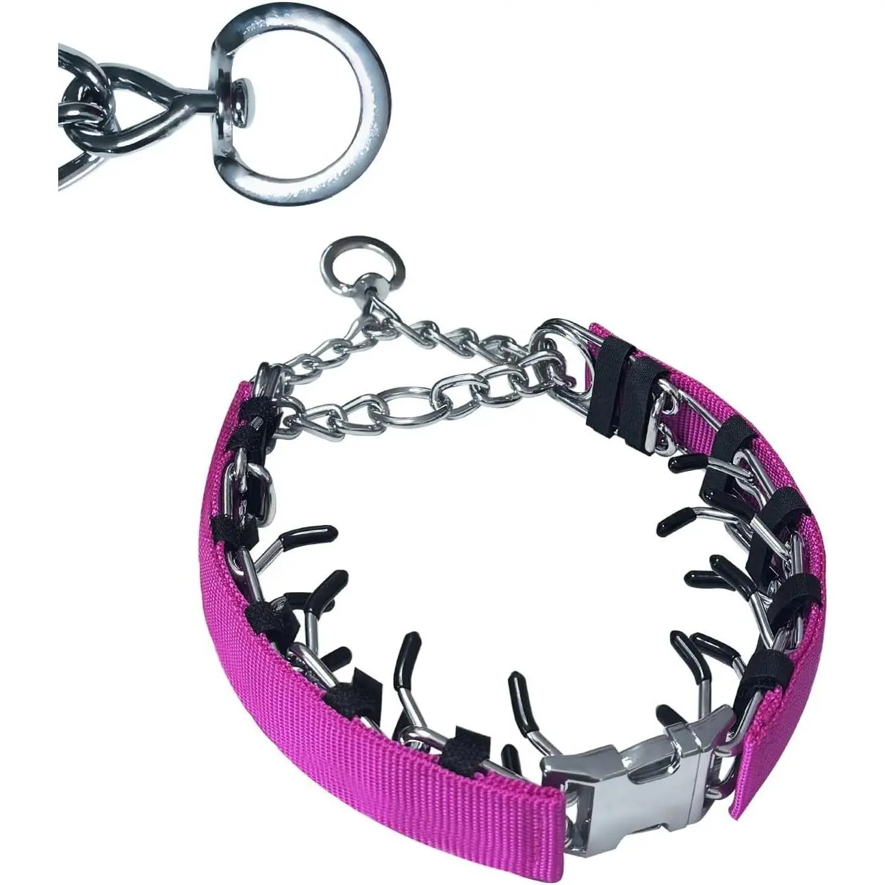 Adjustable Prong Training Collar for Small, Medium & Large Dogs with Quick Release Buckle, Rotating Ring Welding, Pinch Dog Training CollarGift