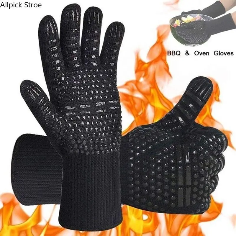 Silicone BBQ Gloves for Cooking Enthusiasts - Heat Resistant, Textured Non-Slip Oven Mitts for Grilling & Baking