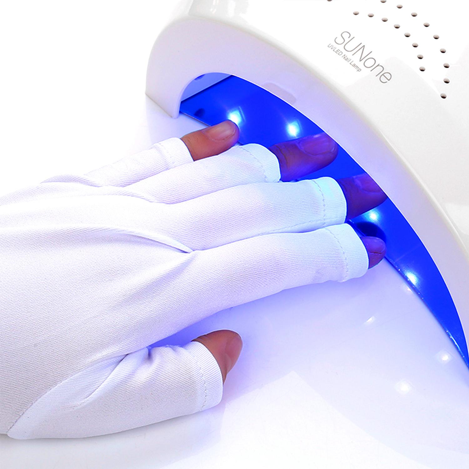 Anti UV Gloves Gel Professional Protection Gloves For ManicuresProtect Hands Nail Art Stretchy Fingerless Glove For Home Outdoor