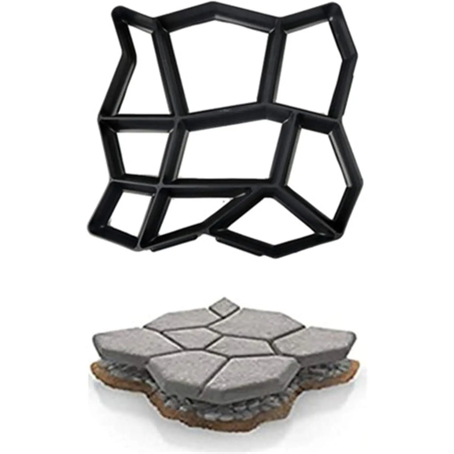 Concrete Molds Large Size Cement Molds and Forms, RReusable Patio Concrete Paving Garden Path Molds for DIY Paving Brick Rock Stepping Stone (A)