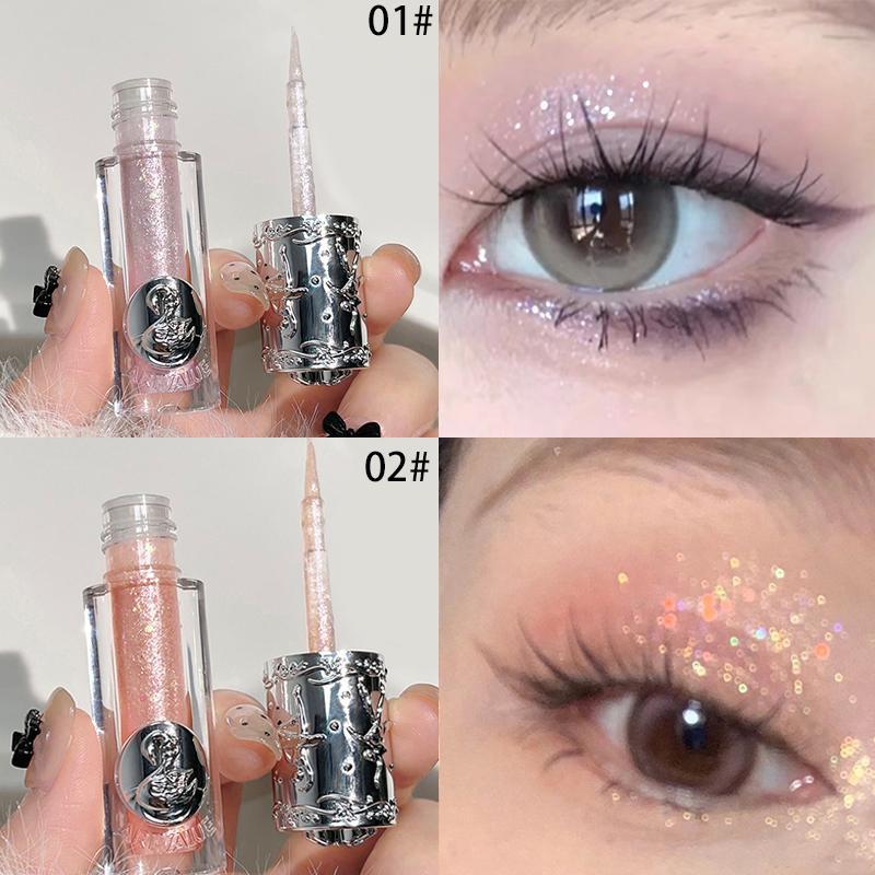 Glitter Liquid Eyeshadow, 2 Counts/set Long Lasting Shimmering Eye Shadow Stick, Sparkling Colorful Eye Makeup Products for All Styles and Occasions
