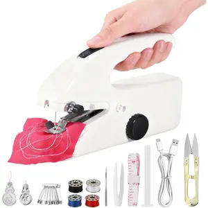 Handheld Sewing Machine for Beginners: Easy to Use  Speed Portable Mini Sewing Machine for Hemming, Adults, , Travel and DIY, White