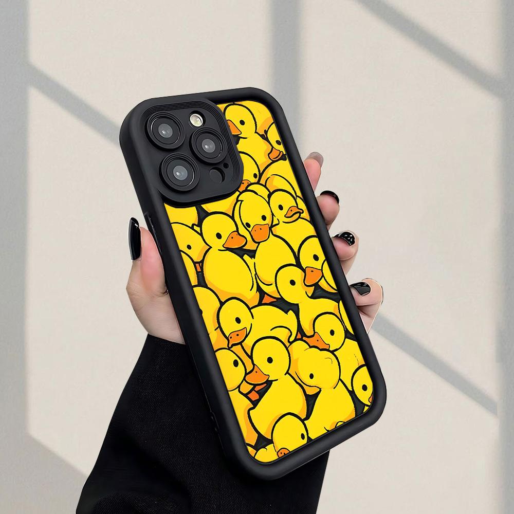 Trendy And Adorable Design Featuring a Small Yellow Duck, This Shock-Resistant And Anti-Fingerprint Phone Case Offers Complete Protection And Is Compatible with iPhone 17 E Air Pro ProMax iPhone16 15 14 Plus 13 12 Mini 11 X XS XR
