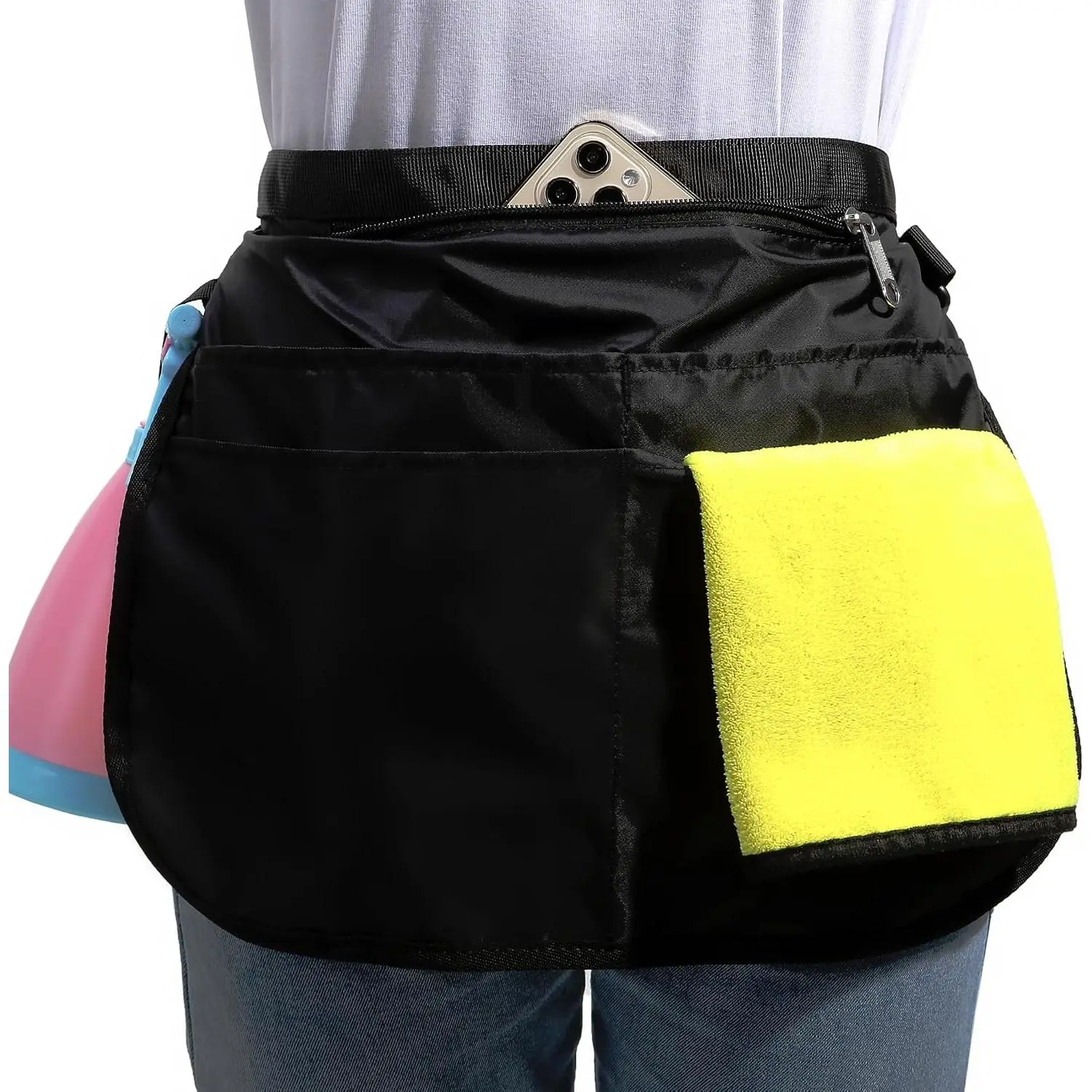 Men's Small-Size Waterproof Work Apron with 5 Pockets, Housekeeper's Utility Tool