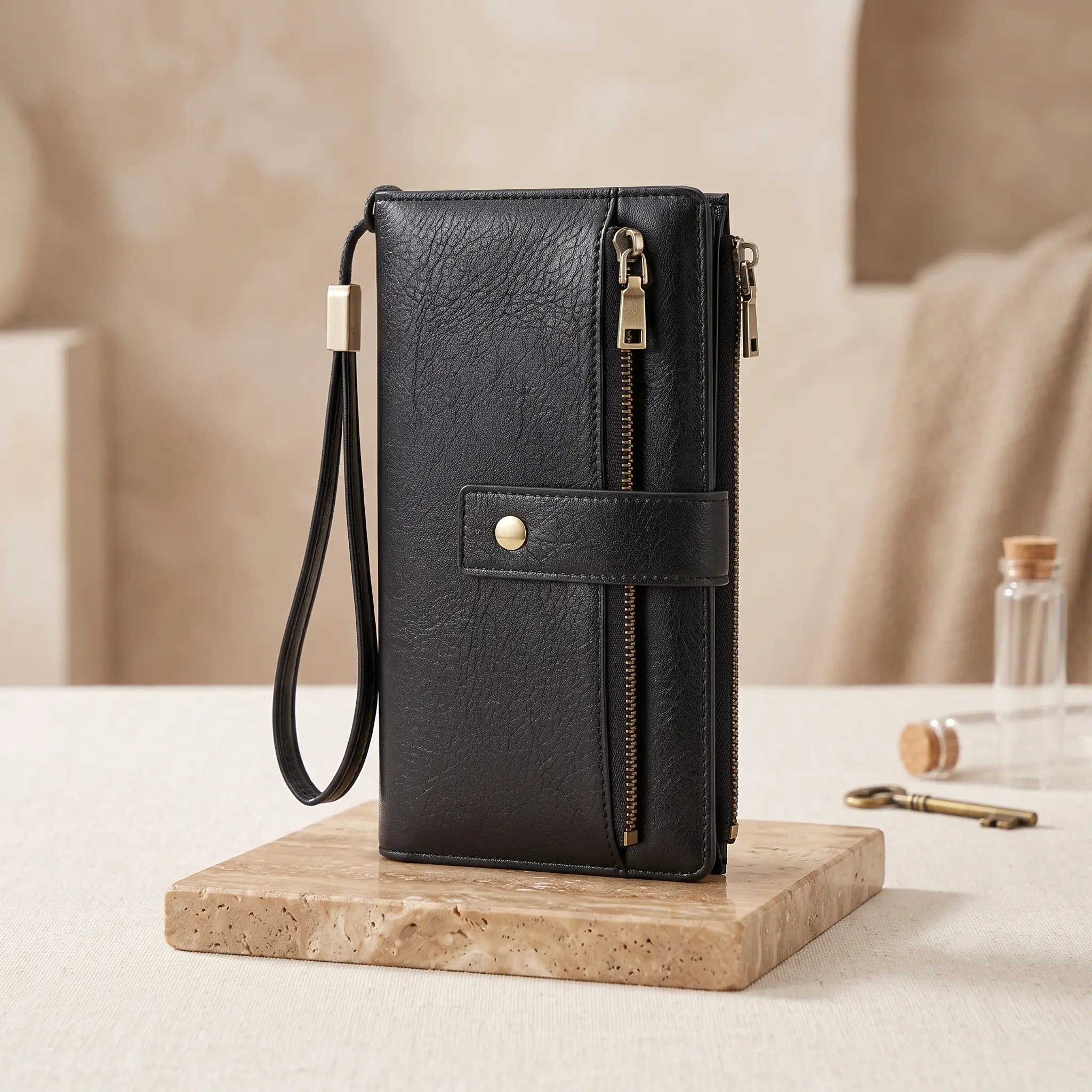 Women's Chic RFID Shielded Long Leather Money Wallet - RFID Blocker, High Capacity, Plain Design, Festive Gift, Card Holder Clutch for Daily/Evening Use (Sports & Outdoor Accessories Gym Bag Companion)