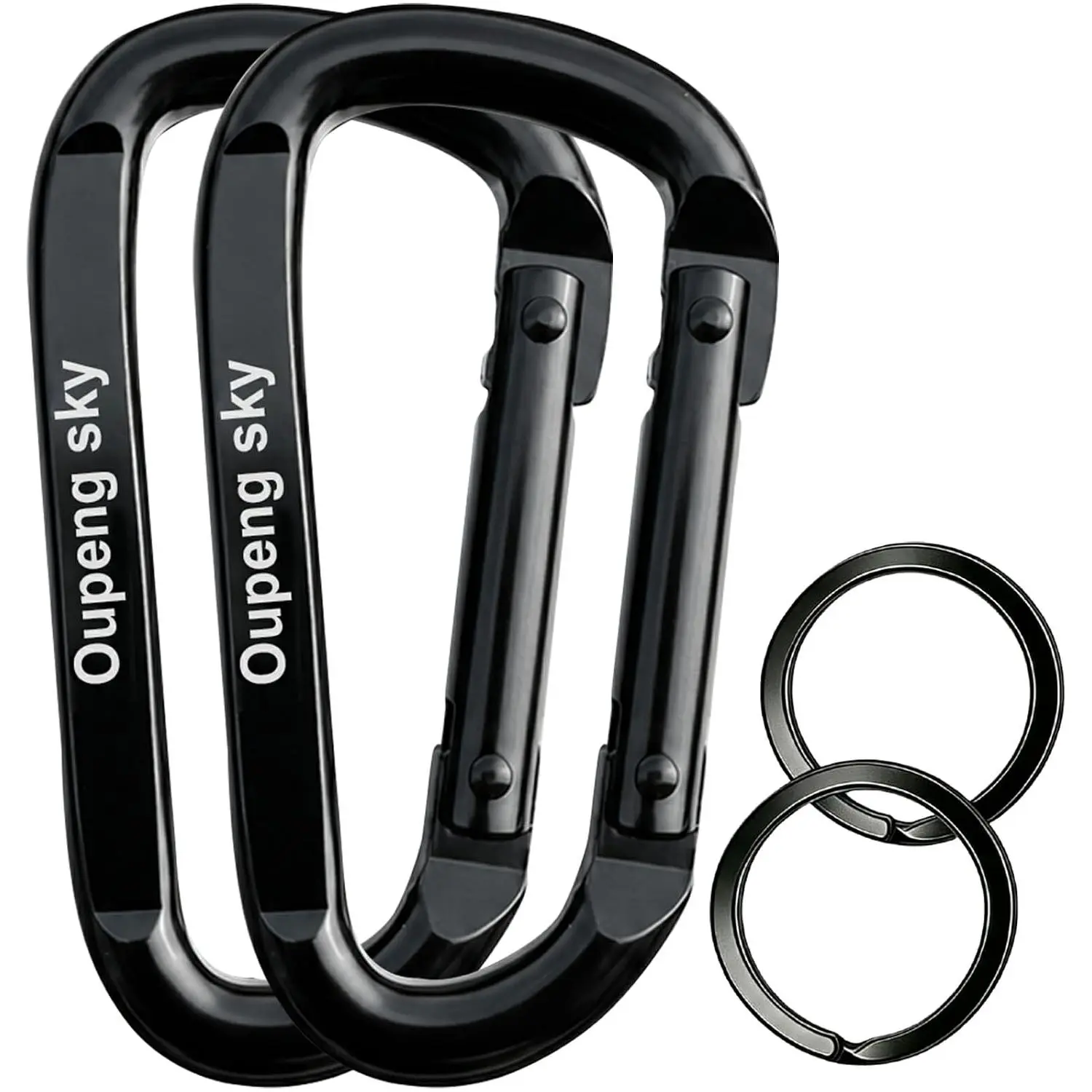 sportssportsCarabiner Clip, 3" Iron Heavy Duty Carabiners 855lbs-11KN/2475lbs for Hammocks, Camping Accessories,Hiking,Keychains,Outdoors and Gym etc,D Shaped Spring Hook Small Carabiners for Dog Leash,Harness.