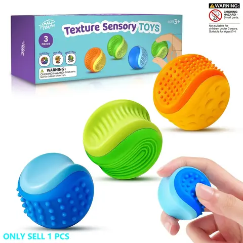 Fidget Toys Sensory Stone for Kids: 3 Pack Double Sided Textured Sensory Toys for Autism Children Calming - Quiet Stress Fidget Gadget for Student Classroom, Adult Office