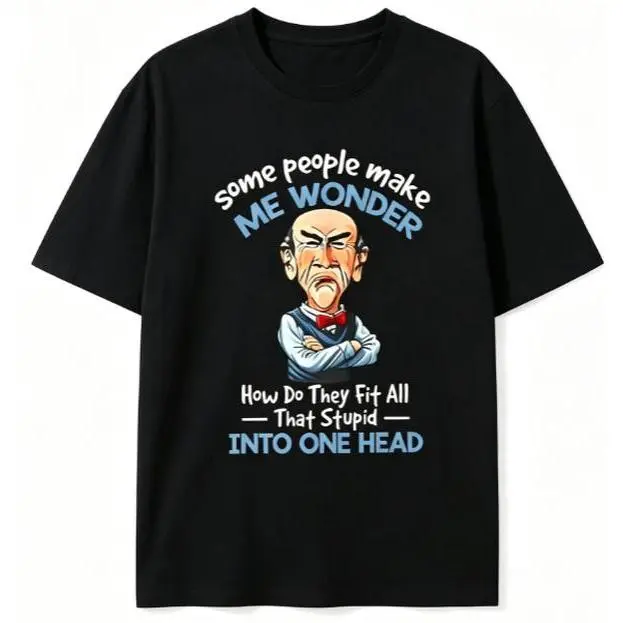 Women's Grumpy Old Man Cartoon Graphic T-Shirt - Unisex 100% Pure Cotton Shortsleeve Fabric Top, Sassy Relatable Humor Print, Summer Casual Relaxed Fit Everyday Outfit, Athletic, Round Neck