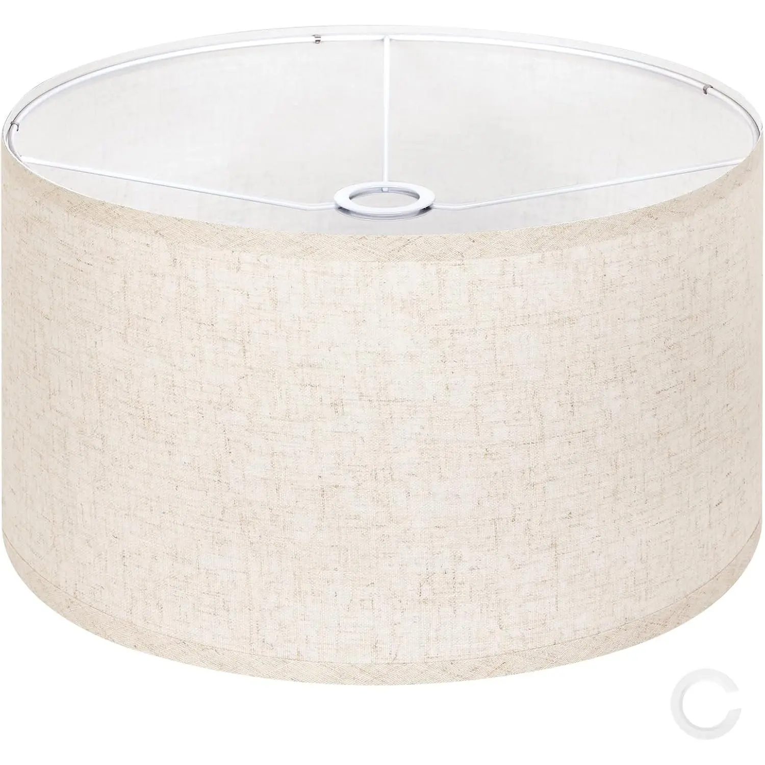 Beige Large Drum Lamp Shades for Floor Lamps, 16" Top x 16" Bottom x 9" High, Easy to Assemble, Replacement Linen Lampshades for Table Lamps & Bedside Lamps (1.65" Spider)