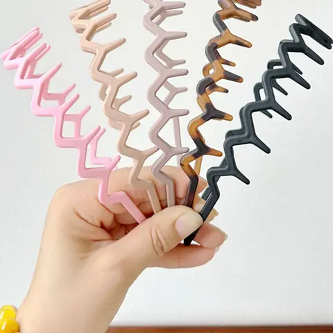 【Black Friday】Wave Design Toothed Headband, Fashionable Hair Accessories for Women and Girls, Minimalist Zigzag Headband for Thick Hair, Headbands for Women, Plastic Hairband