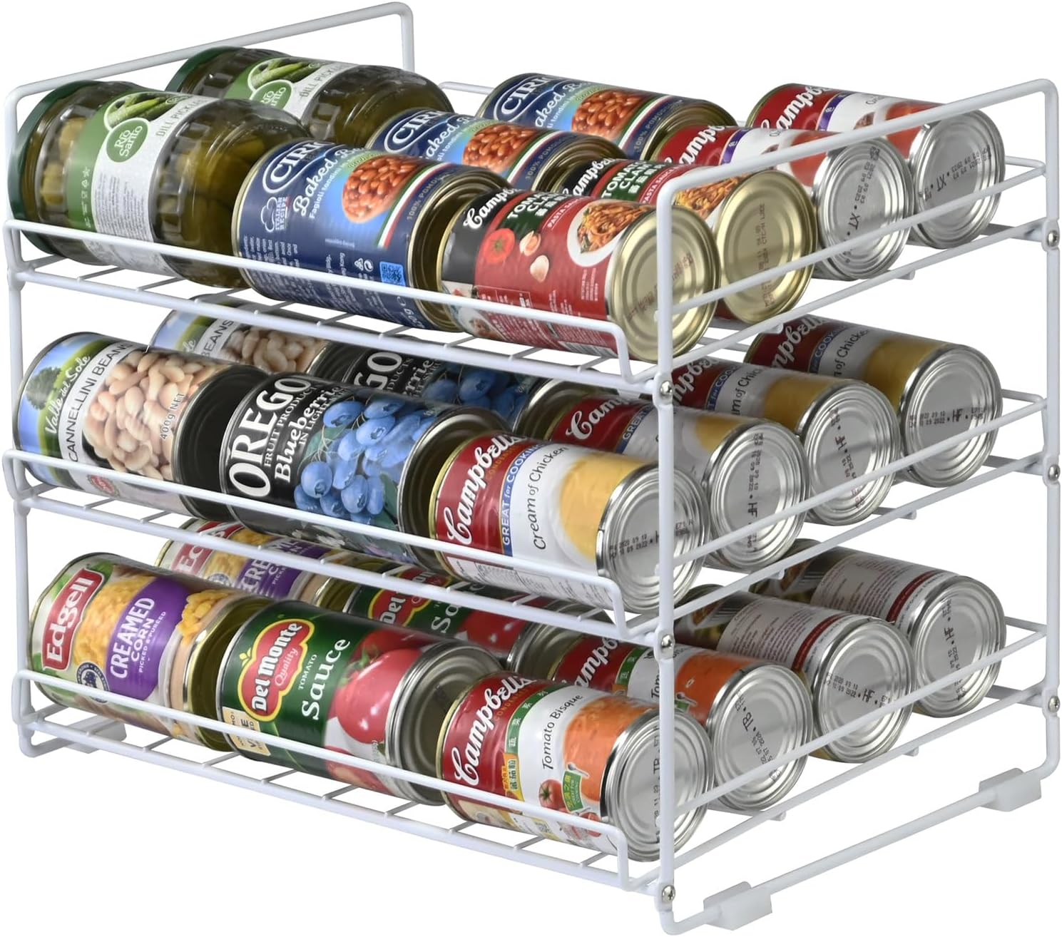 NEW 2 Pack Stackable Can Rack Organizer, Storage for 36 Cans for Kitchen Cabinet or Pantry, Black