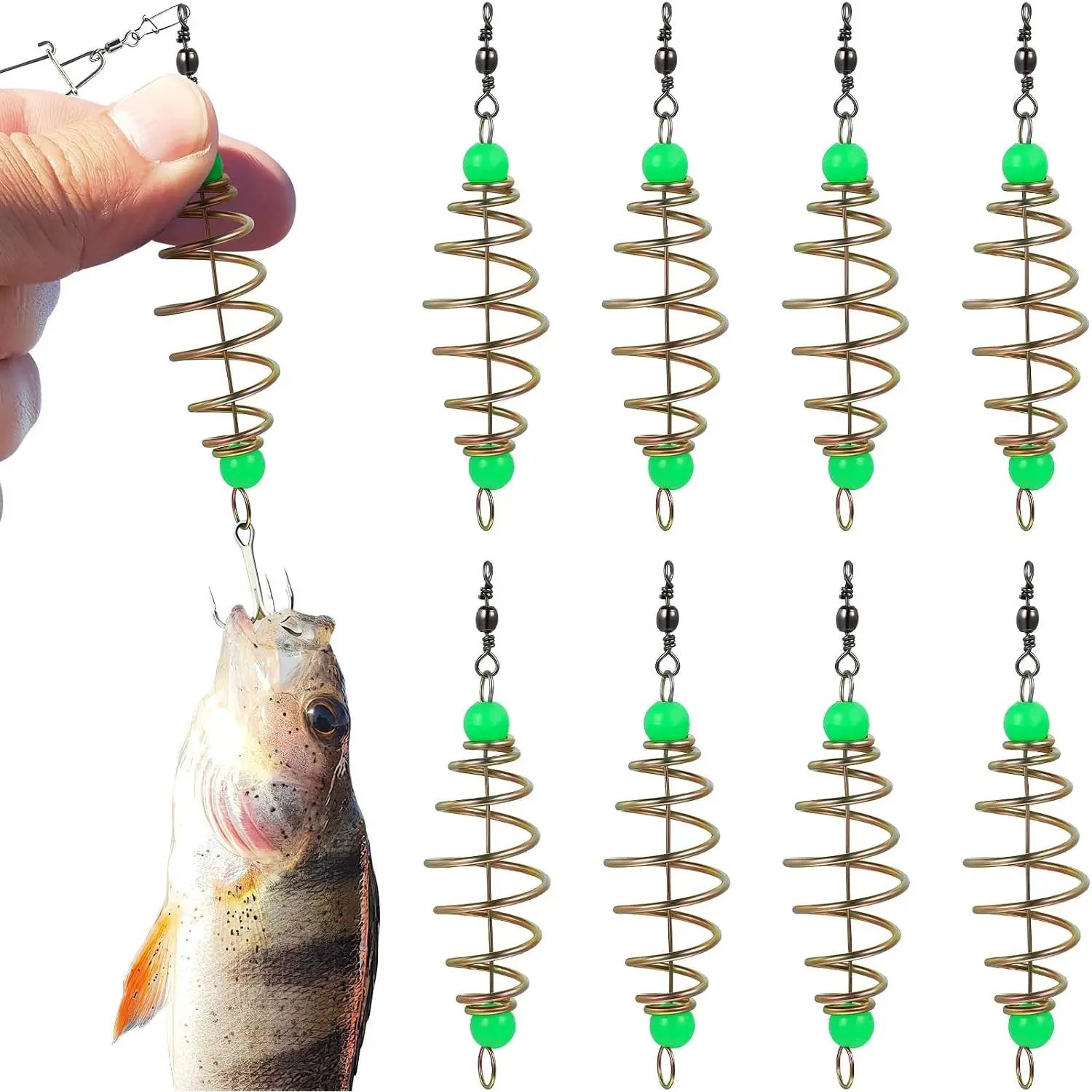 12 count Luminous Carp Fishing Feeder,  Thrower, Fishing Feeder  Cage, Lures Cage Basket Minnow Baits
