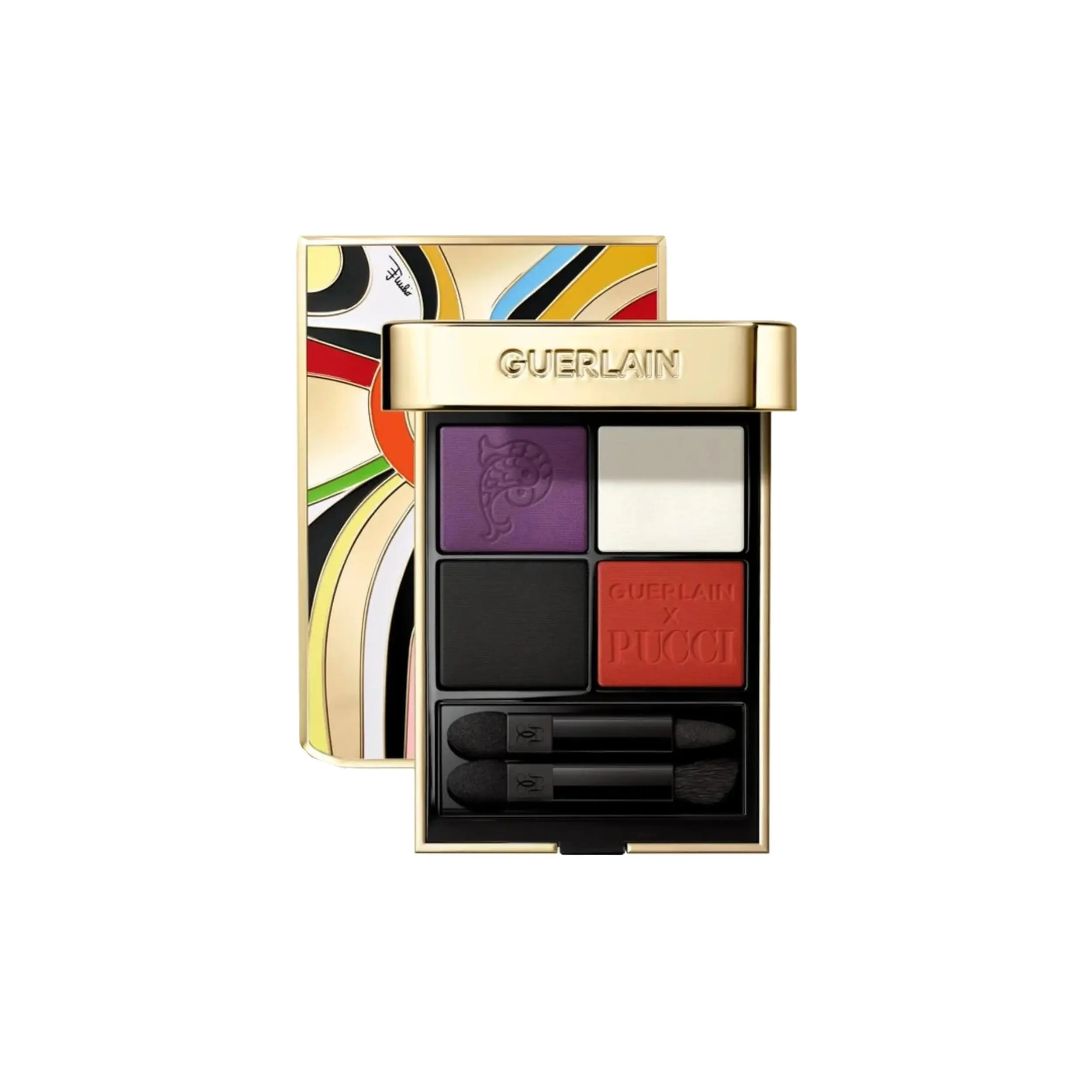 GUERLAIN x PUCCI Puki Collector's Edition Gilded 4 Colors Eye Shadows Natural Matte Shimmer Easy to Blend No Transfer