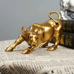 Bull Statue Ornament, Office & Home Desktop Decor, Symbol of Wealth & Success, Modern Financial Sculpture, Elegant Desk Piece