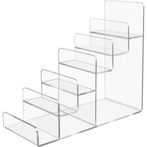 6 Tier Clear Acrylic Display Stand Organizer for Wallet Purse Handbag Cosmetic Perfume Jewelry Sunglasses
