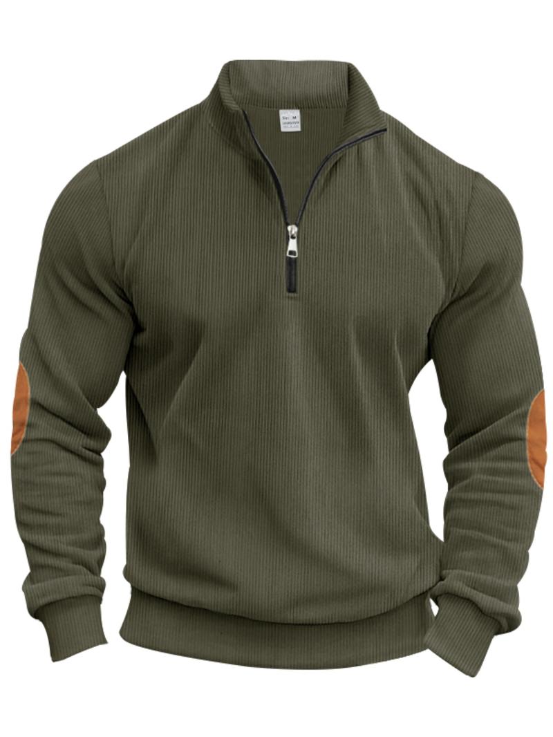 Men's Colorblock Patchwork Half Zip Sweatshirt, Regular Fit Casual Retro Long Sleeve Collared Pullover for Spring & Fall, Fashion Men's Top for Daily Wear, Hoodie