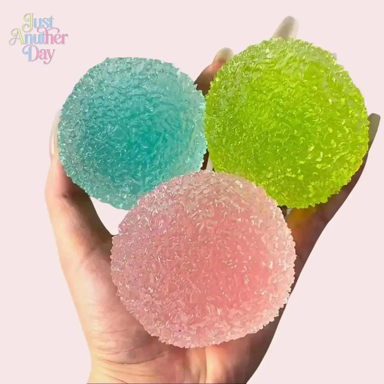 Crystal Mochi Ball Squishy - Handmade TPR Soft Stress Relief Fidget Sensory Grippie Toy for Relaxation and Gift Giving| Easter Stress Balls for Adults & Kids