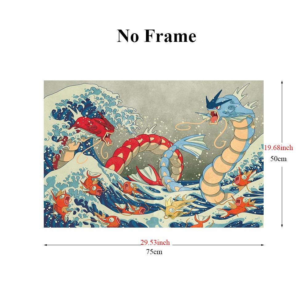 Cartoon Dragon Pattern Unframed Painting, 1 Count Colorful Vintage Wall Art Poster, Wall Decor for Home Living Room Bedroom Office, Home Decor 2025