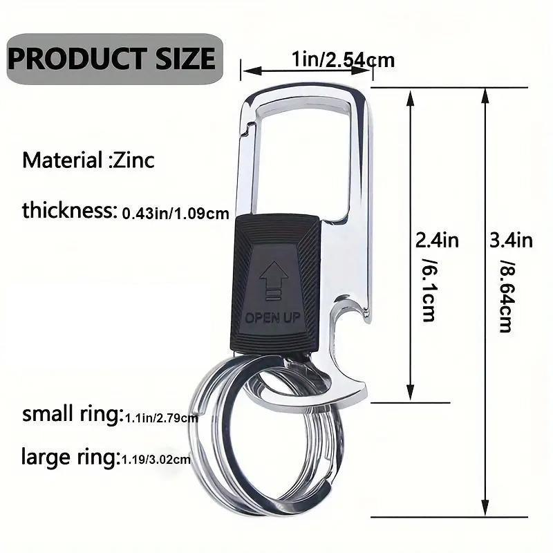 Car Keychain with 2 Removable Key Rings, Car Key Holder with Bottle Opener, Multifunctional Car Keychain, Car Interior Accessories