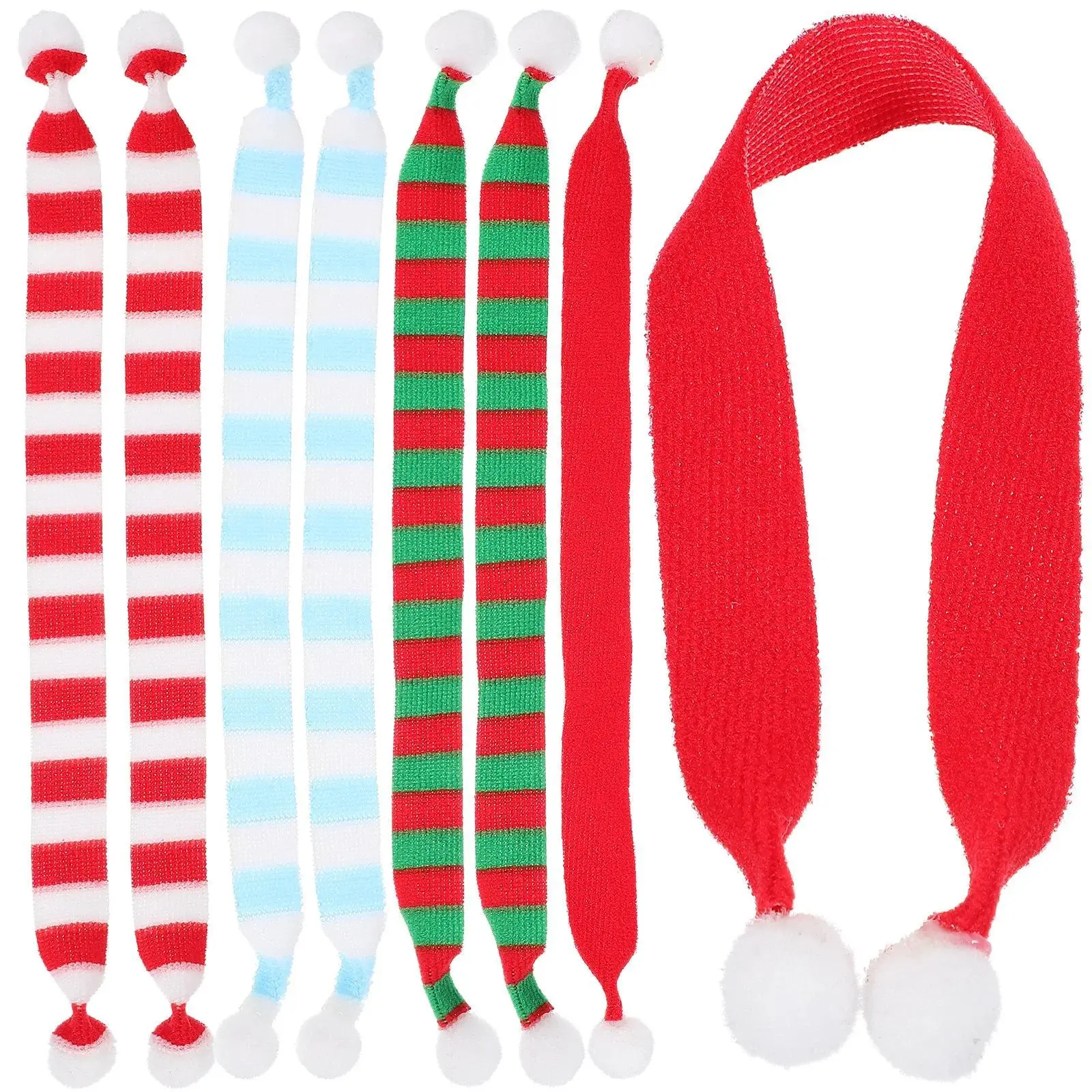8 Pcs Christmas Decorations Wine Bottle Scarves Scarf Wine Bottle Scarf Bittle Mini Scarves for Knitted Bulk