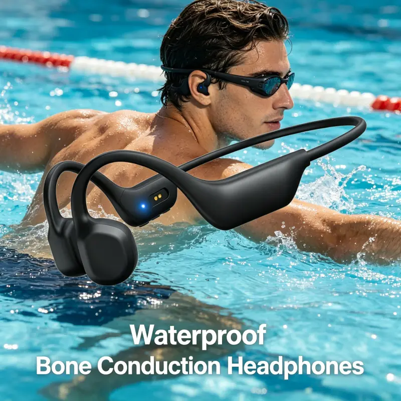 Wireless Bone Conduction Open Earbuds, Lightweight Comfort, All-Day Wear, Waterproof Sweatproof, Sports, Ideal for Running, Fitness, Outdoor Cycling