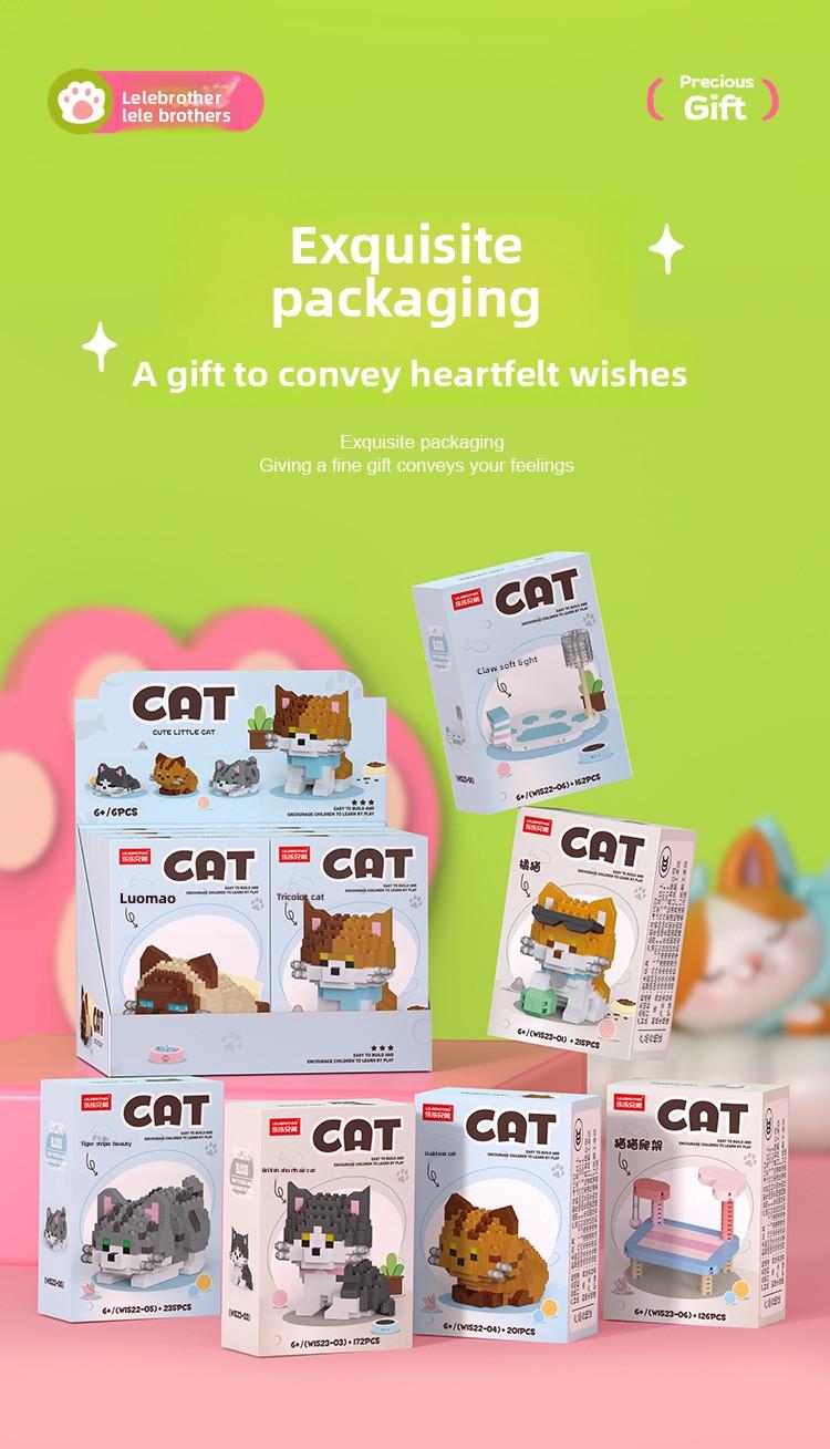 Cute Mini Particle Cat & Dog Building Blocks, Fun for Kids & Adults, Decor & Gift Idea, Perfect Time Killer,6PCS Cartoon Cat & Dog Pet Figures Building Blocks Set,Cute Cat Dog Micro Building Blocks Animal Model Kit for Kids Adults