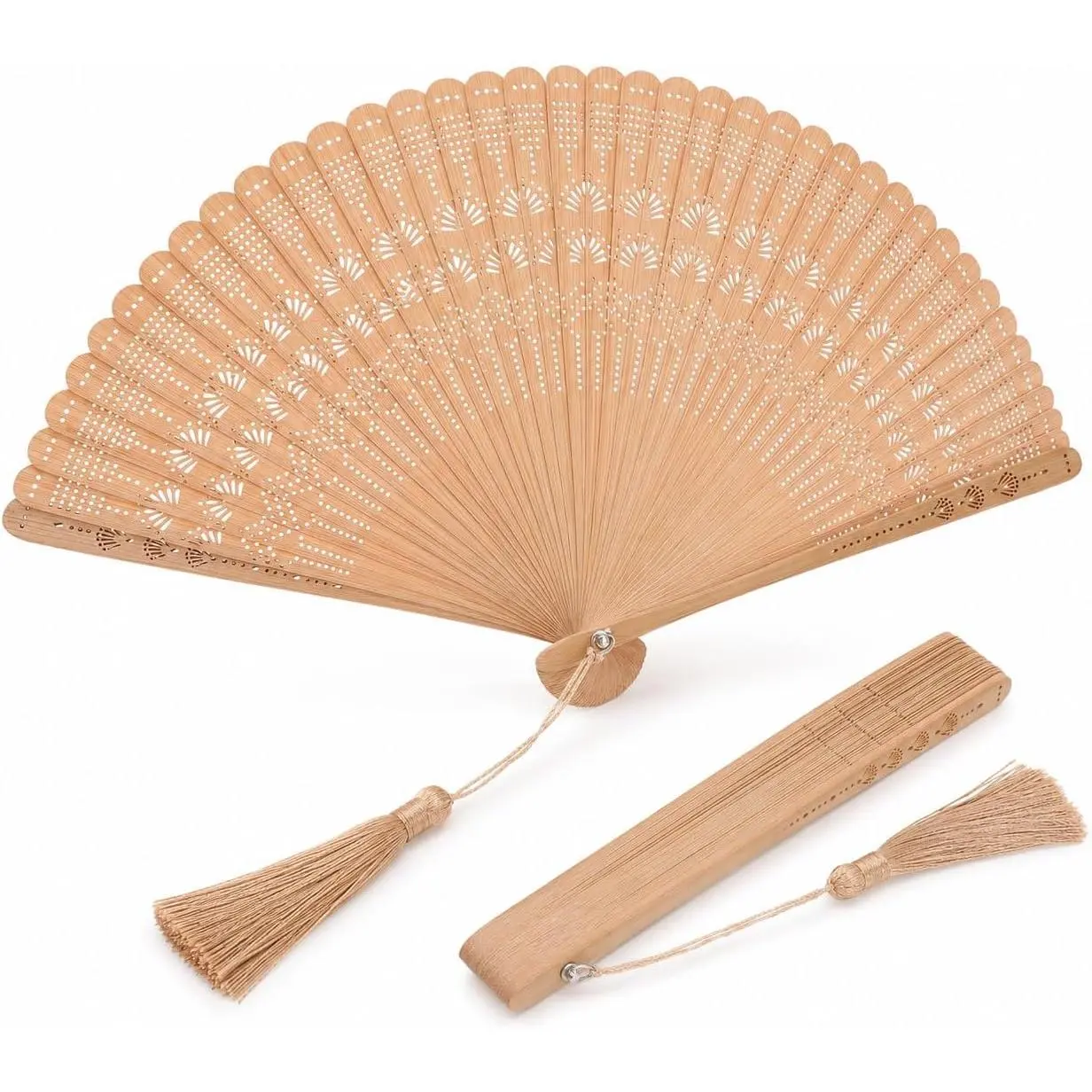 Folding Fan for Women,  Chinese Handheld Foldable Fan, Small Portable  Cooling Accessory for Hot Flashes, Church, Wedding Party, Dance Performance, Festival