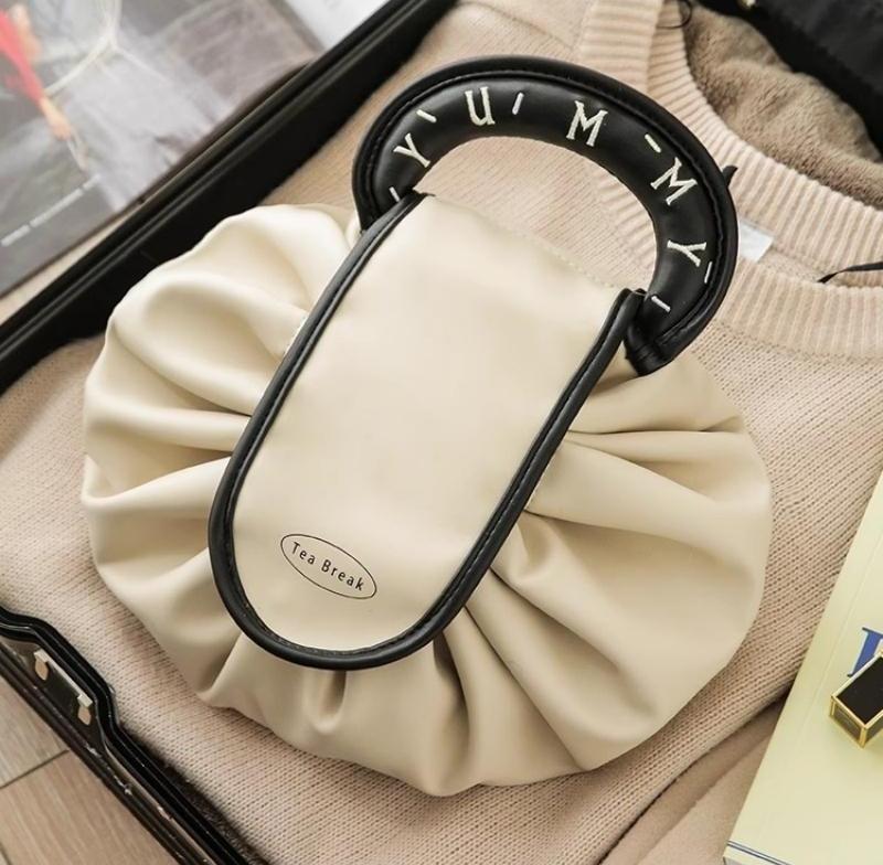 Portable Chic Foldable Makeup Organizer - Water-Resistant with Handle | Multiple Pockets for Skincare & Cosmetics | Travel/Everyday Must-Have