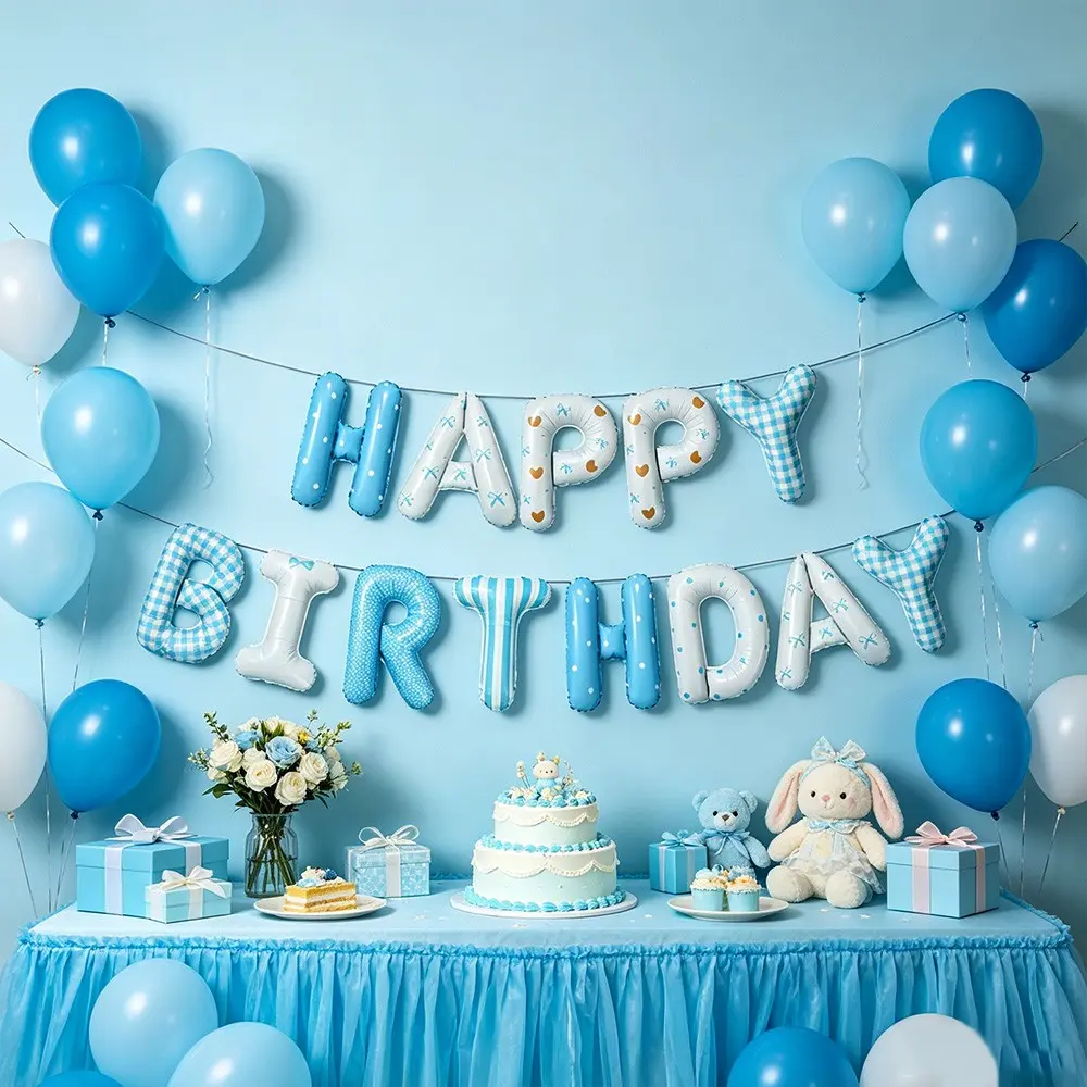 A Set of 13 Birthday Balloons with English Letters for Party Decoration, Featuring Various Colors for Photography Props And Creating a Vibrant Atmosphere,for children, girls, boys, men and women  birthday parties