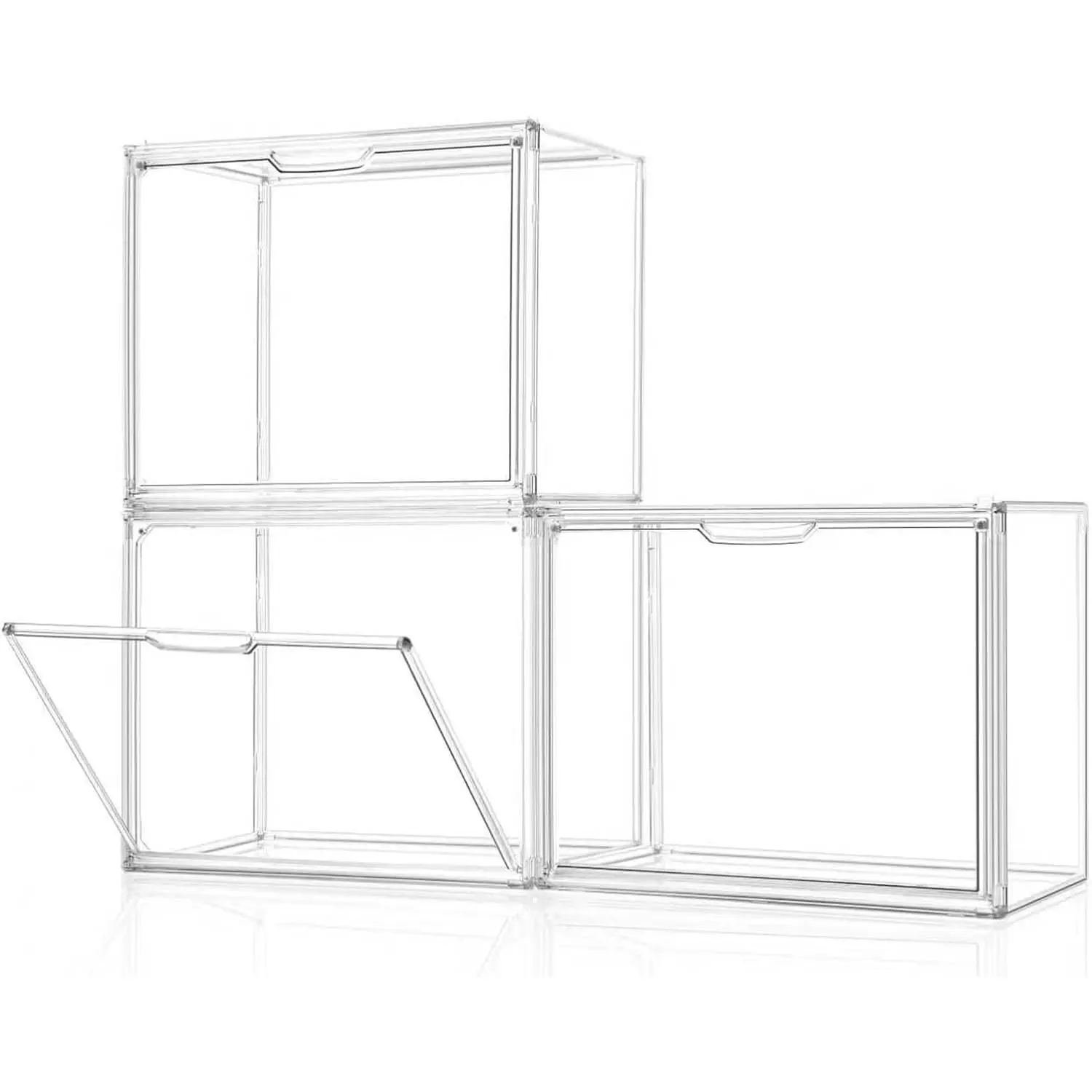 Purse Organizer for Closet, Clear  Display Case, 3Pack | Plastic Handbag&Purse Storage Organizer, Stackable Purse Display Case with  Door for Book, Toys, Hat