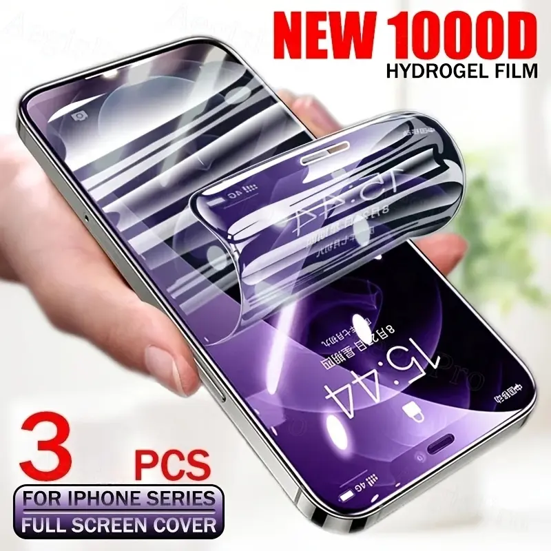 3PCS High-Definition Hydrogel Film for Apple iPhone 17, iPhone 17Pro, iPhone 17ProMax, iPhone 17Air, Full Screen Coverage, Anti-Fingerprint Soft Film, Smooth Touch, Mobile Phone Screen Protector