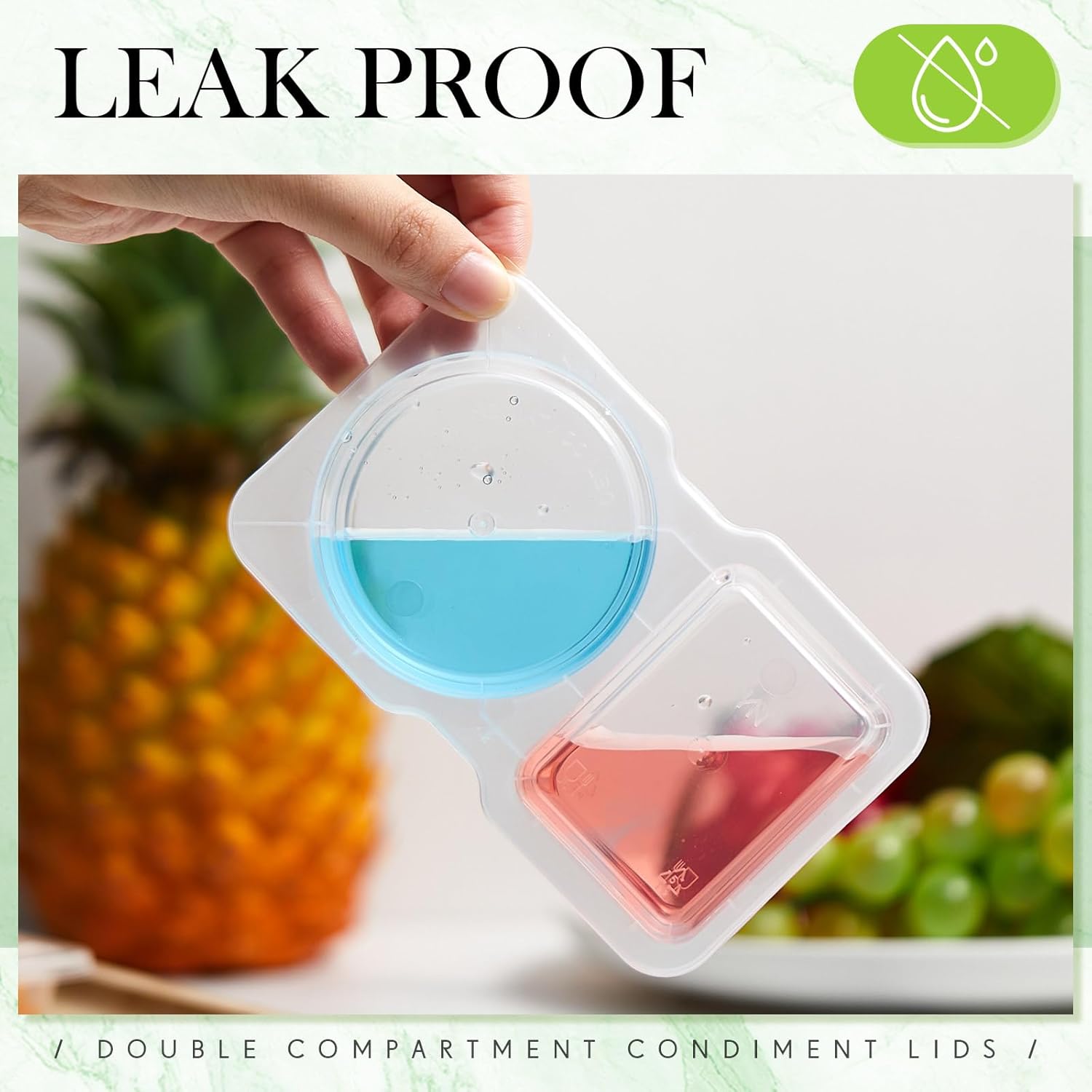 10 count Pack Snack Containers with , 5 oz Double Compartment Plastic  Containers, Portable Divided Snack Cups for School, Office, Meal Prep, Sauces, Dips, -the-go Camping (Clear)