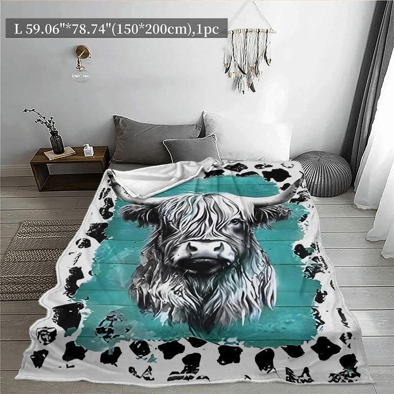 Yak Print Cozy Bed Blanket Soft Warm Napping Throw for Sofa Couch Chair 2024 Outdoor Sleeping Bedding Bedroom Decor Men Gifts Halloween Christmas Decor 2024 Newest Soft Warm Napping Blanket