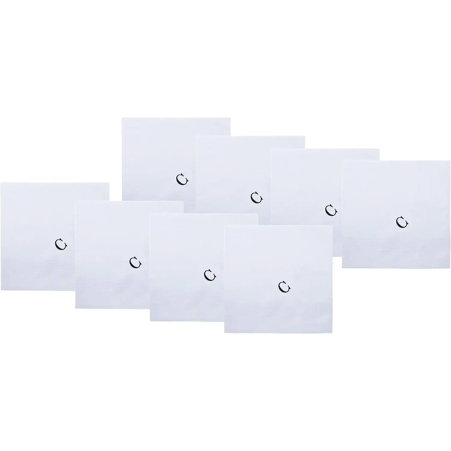 8 Pack Pure Cotton Monogrammed Men's Handkerchiefs Gift Set(Gift)