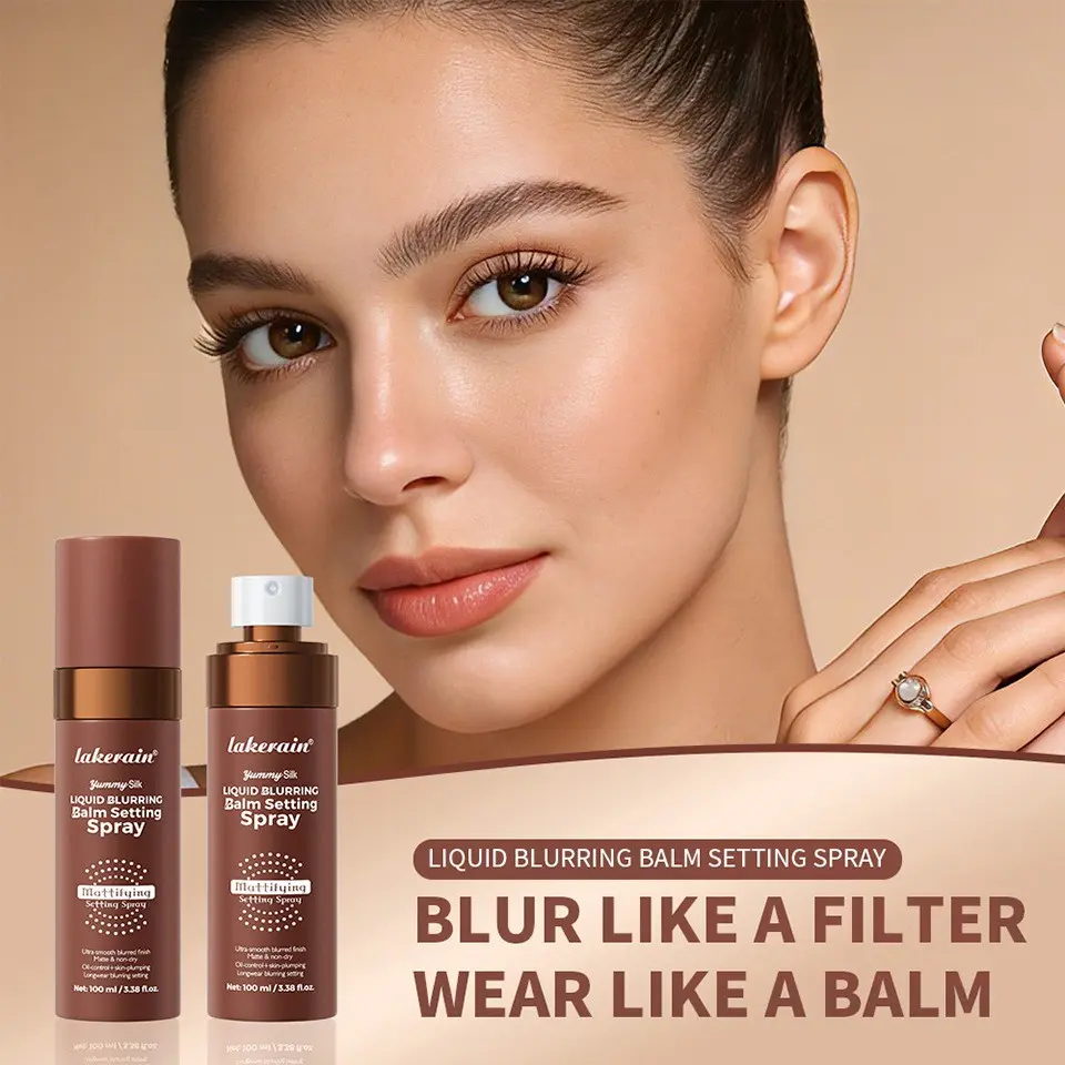 Lakerain Multi-Functional Liquid Setting Spray, Long-Lasting Waterproof Makeup Fixer, Matte Finish, Sweat-Proof, Smooth Skin Effect