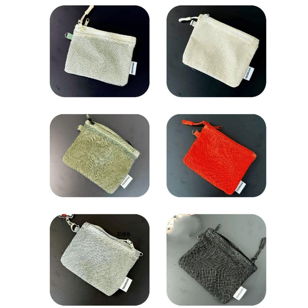 Double Zipper Mesh Storage Bag Double-layer Space Saving Portable Coin Purse Square Visible Travel Cosmetic Organizer Women