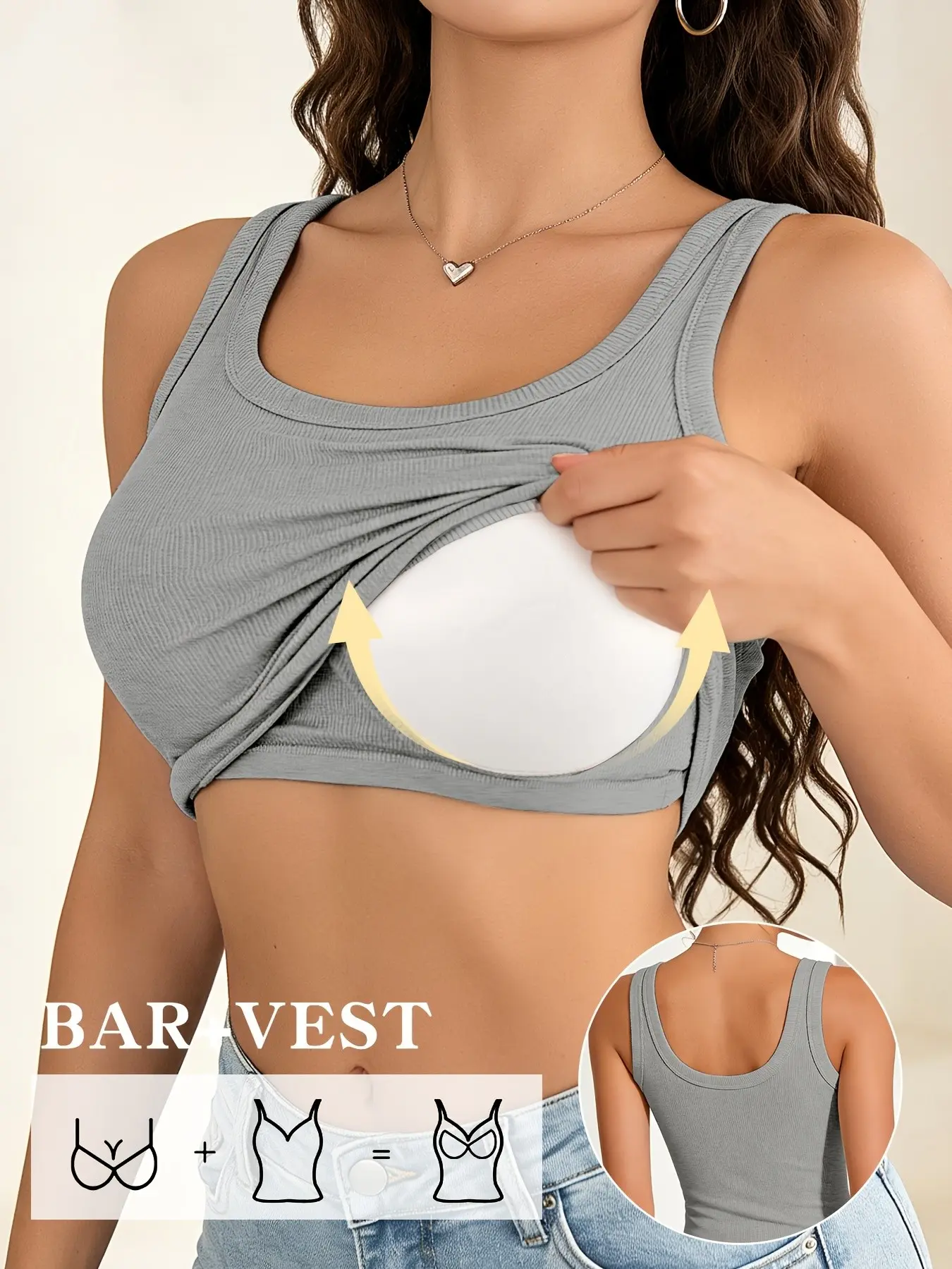 Women's seamless U-back textured casual minimalist sleeveless tank top (1-pack), a solid-color, figure-flattering basic style suitable for layering year-round, perfect for wearing as both underwear and outerwear, Camisole Undershirt, Camisole Tank Tops