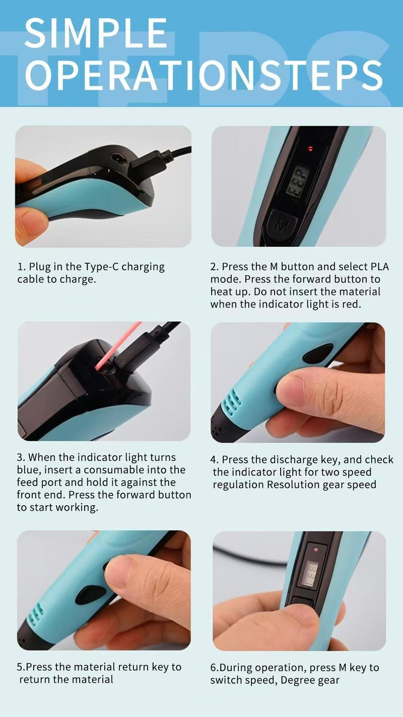 Children's gifts, children's toys Colorful USB-C Charging 3D Printing Pen - Third Generation Professional 3D Pen for Kids - Latest Upgraded Version with Stable Design for Puzzle & DIY Drawing Children's gifts, children's toys Colorful USB-C Charging 3D Printing Pen - Third Generation Professional 3D Pen for Kids - Latest Upgraded Version with Stable Design for Puzzle & DIY Drawing